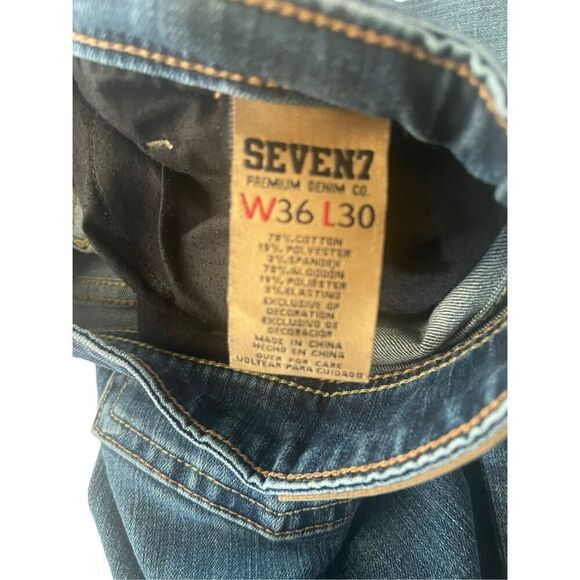 Seven7 Men's Blue Slim Straight Fit Full Length Denim Jeans Size 36 - Picture 4 of 16